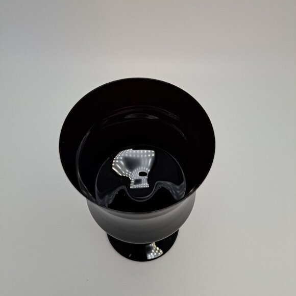 Vintage MCM Black Amethyst Glass Goblet - Picture 3 of 9